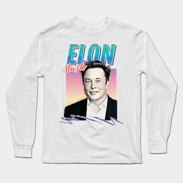 Elon Musk ∆†∆†∆ 90s Style Aesthetic Design Long Sleeve T-Shirt by DankFutura